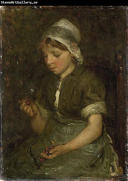 Bernard Blommers Girl with Cherries